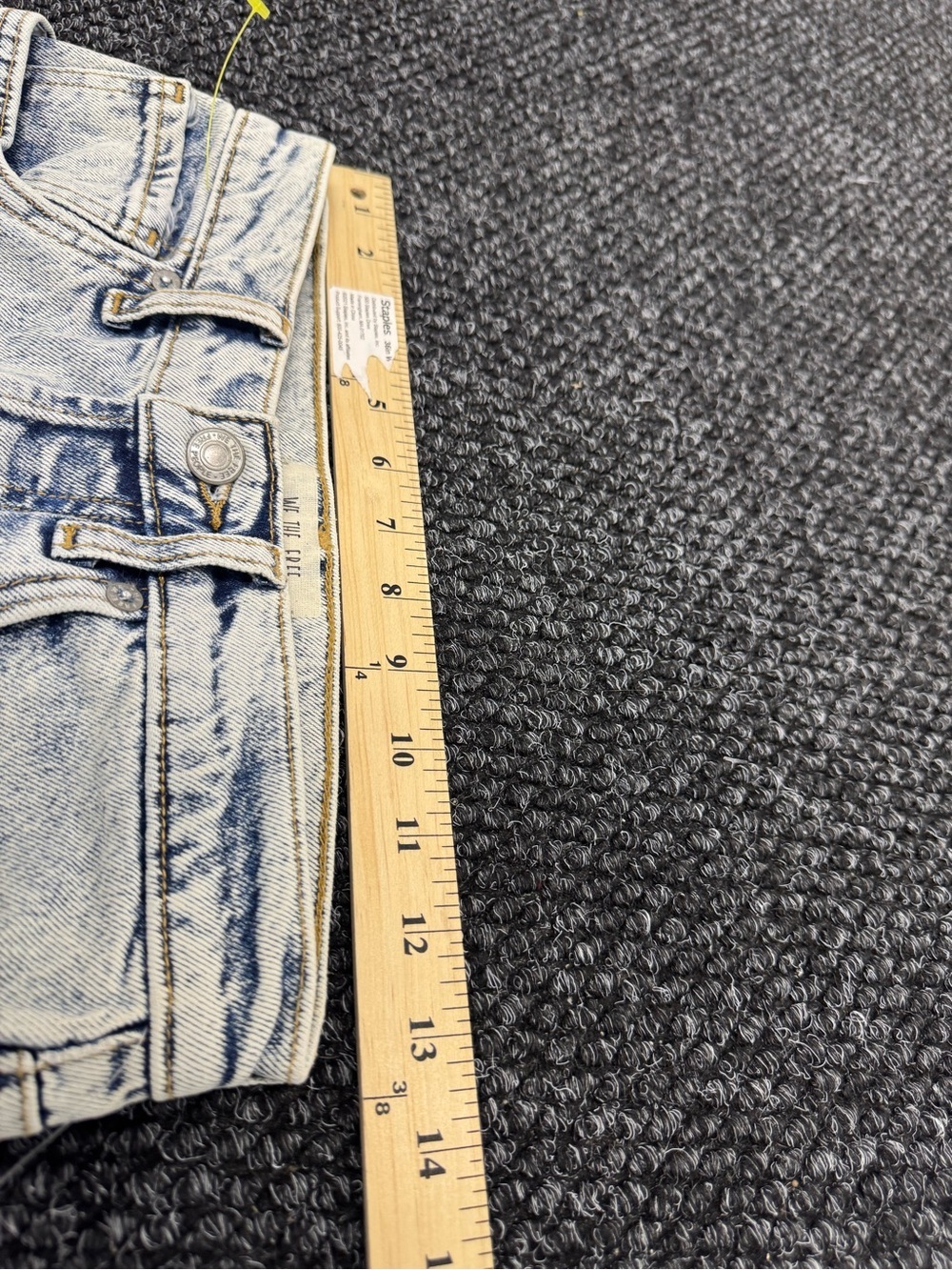 Free People We The Free Womens 27 High Rise Straight Leg Raw Hem Acid Wash Jeans - Picture 10 of 13